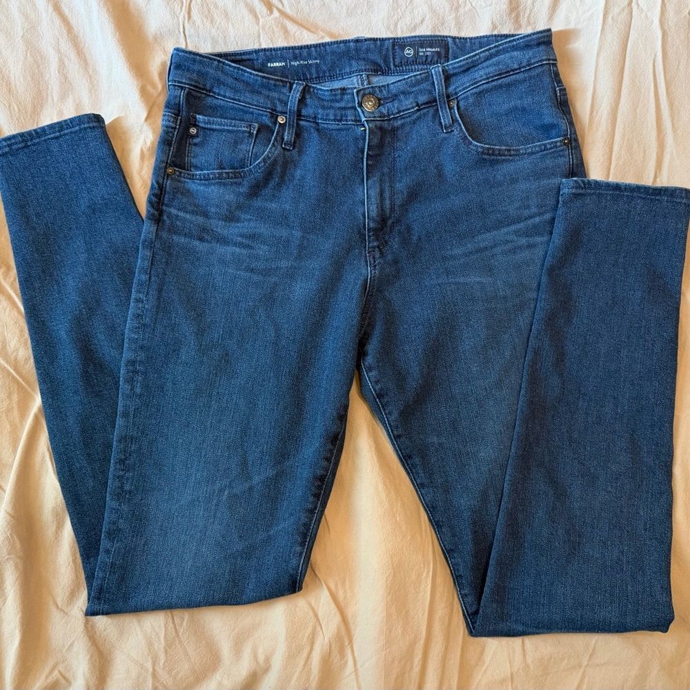 AG Jeans Farrah High Rise Skinny Ankle Jeans 30 Medium Wash Stretch Denim